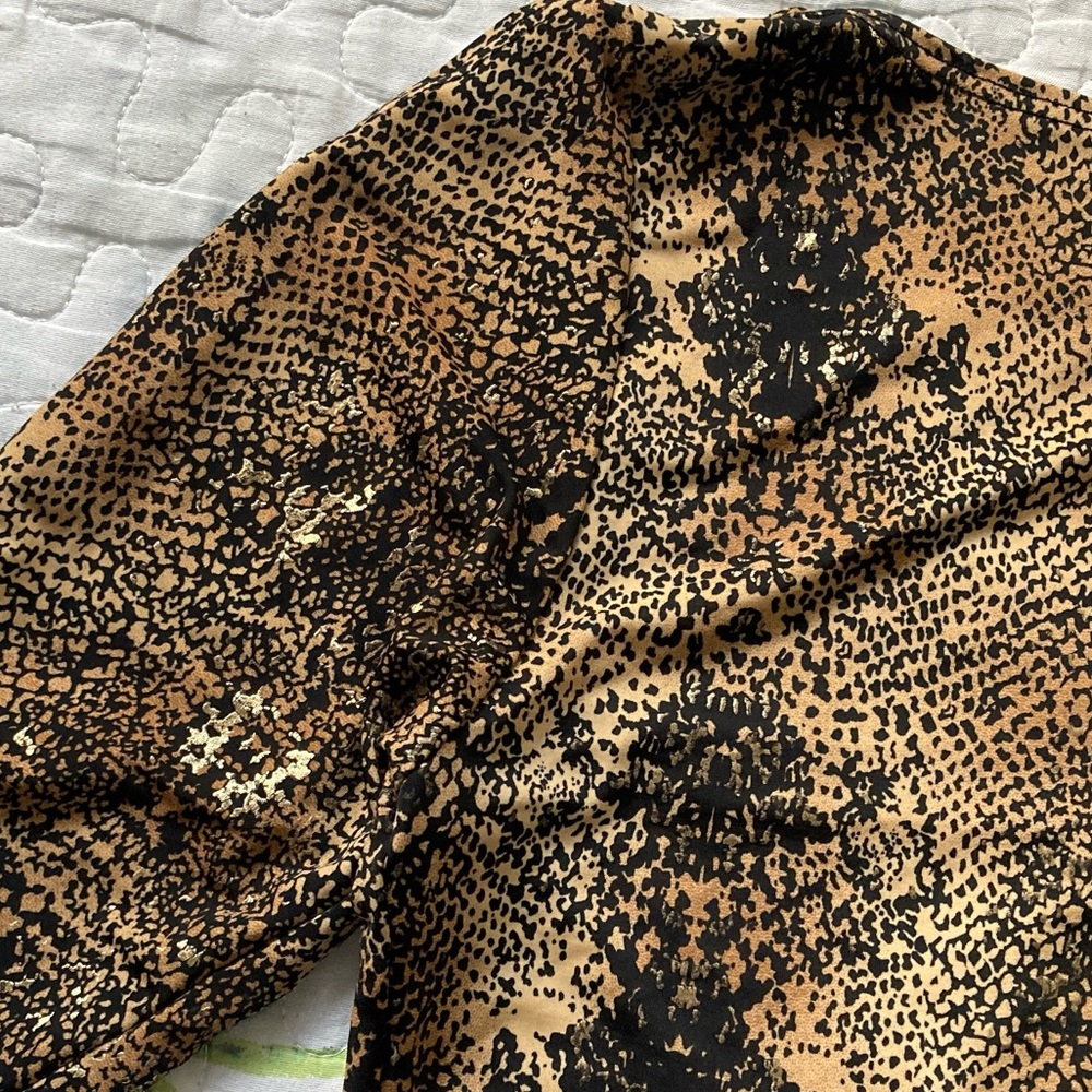 Vintage 90s Leopard Print Tie Up Rave Top 🐆 - Picture 6 of 7